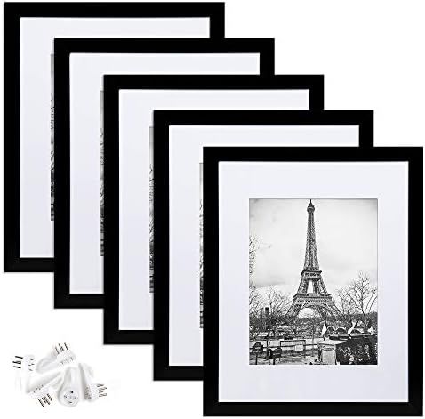 upsimples 11x14 Picture Frame Set of 5,Display Pictures 8x10 with Mat or 11x14 Without Mat,Wall G... | Amazon (US)