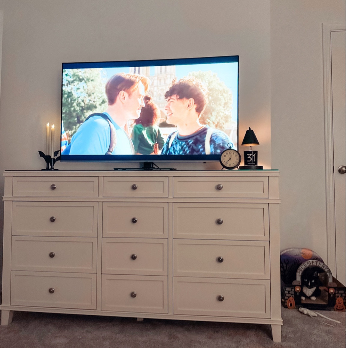 Wednesday night vibes ✨ Pottery Barn dresser / classic white dresser / Halloween cat scratcher/ bat candlestick holders / candle warmer light 

#LTKhome #LTKHalloween #LTKSeasonal