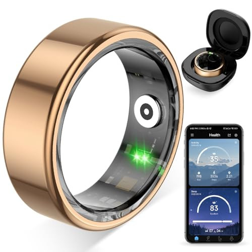 COLMI R02 Smart Ring, a Smart Ring for Women and Men, with a Charging case, Supports Heart Rate, Blood Oxygen, Sleep Health Monitoring, and Sports Tracking Ring. (Rose Gold, 8#) | Amazon (US)
