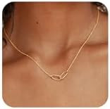 TOBENY Gold Necklace for Women Trendy 14K Gold Plated Dainty Bow Heart Cross Pendant Necklaces Cu... | Amazon (US)