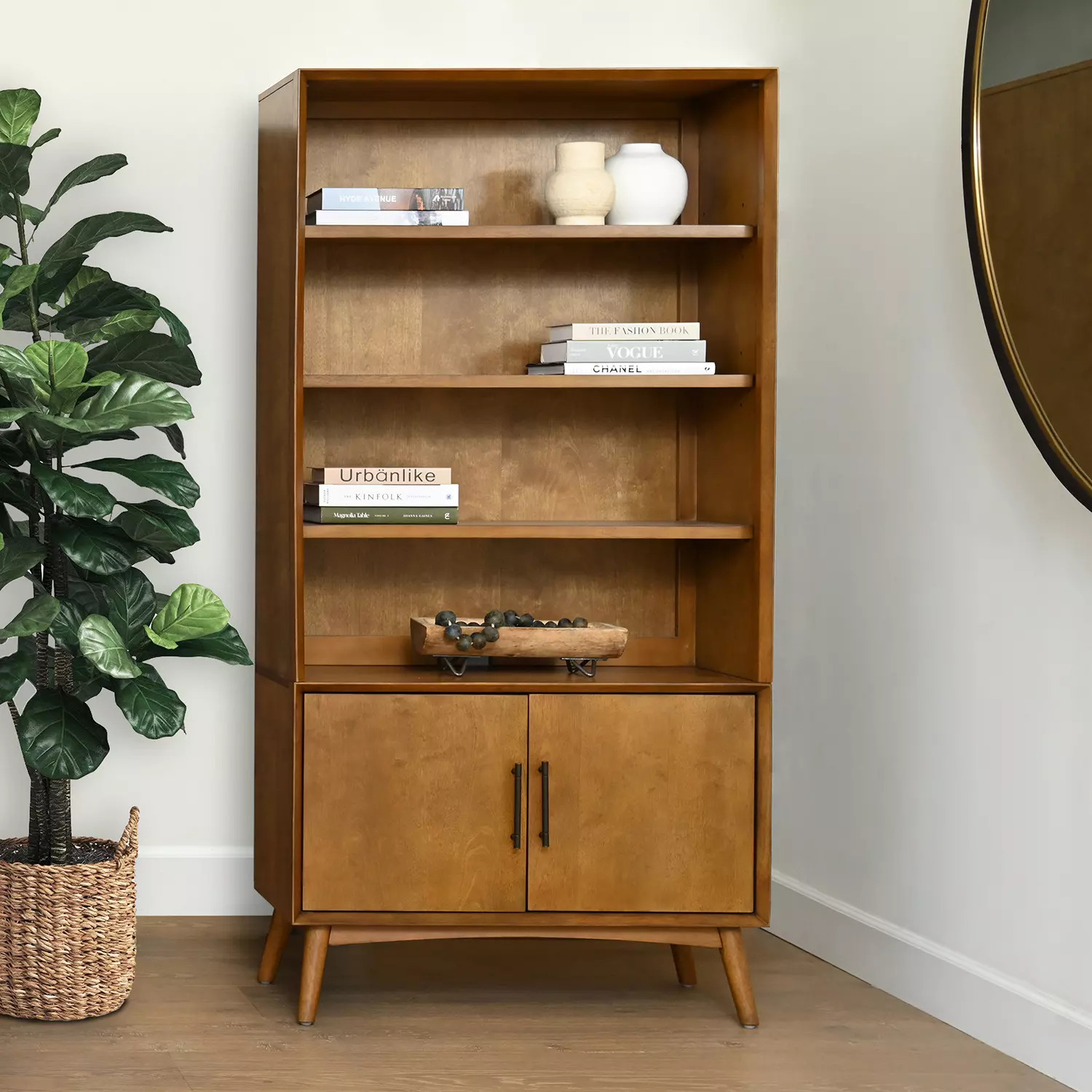 Ashfield Mid-Century Bookcase, Light Brown | Sam's Club