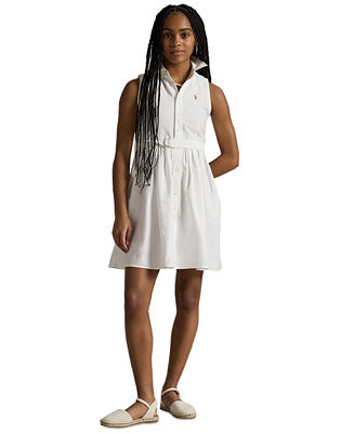 Girls' 7-16 Belted Cotton Oxford Shirtdress | Macy's