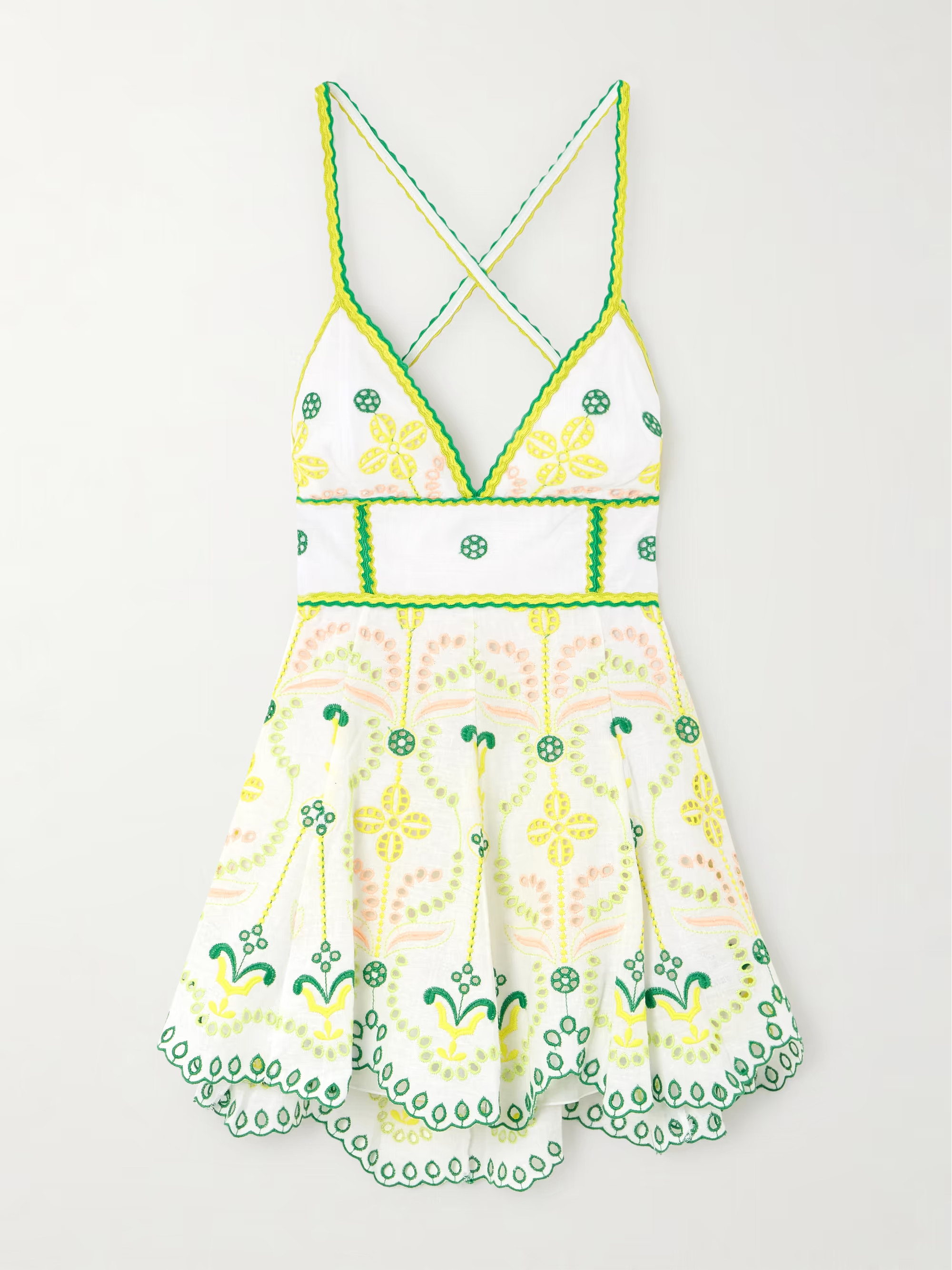 Cluzet broderie anglaise cotton-blend halterneck mini dress | NET-A-PORTER (US)