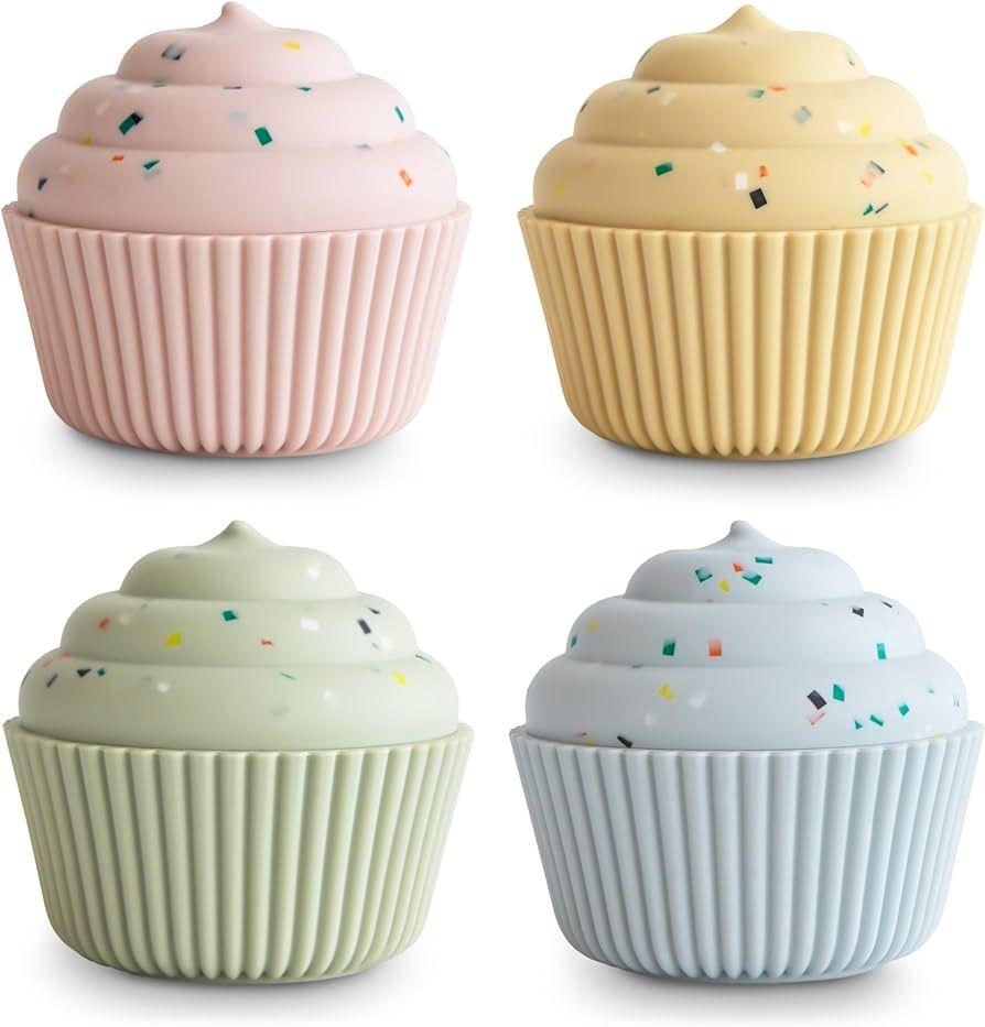 mushie Silicone Mix and Match Cupcake Toy 4 Pack | Mold Free | Amazon (US)