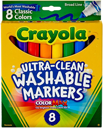 Crayola Ultra-Clean Color Max Broad Line Washable Markers-Classic Colors 8/Pkg | Amazon (US)