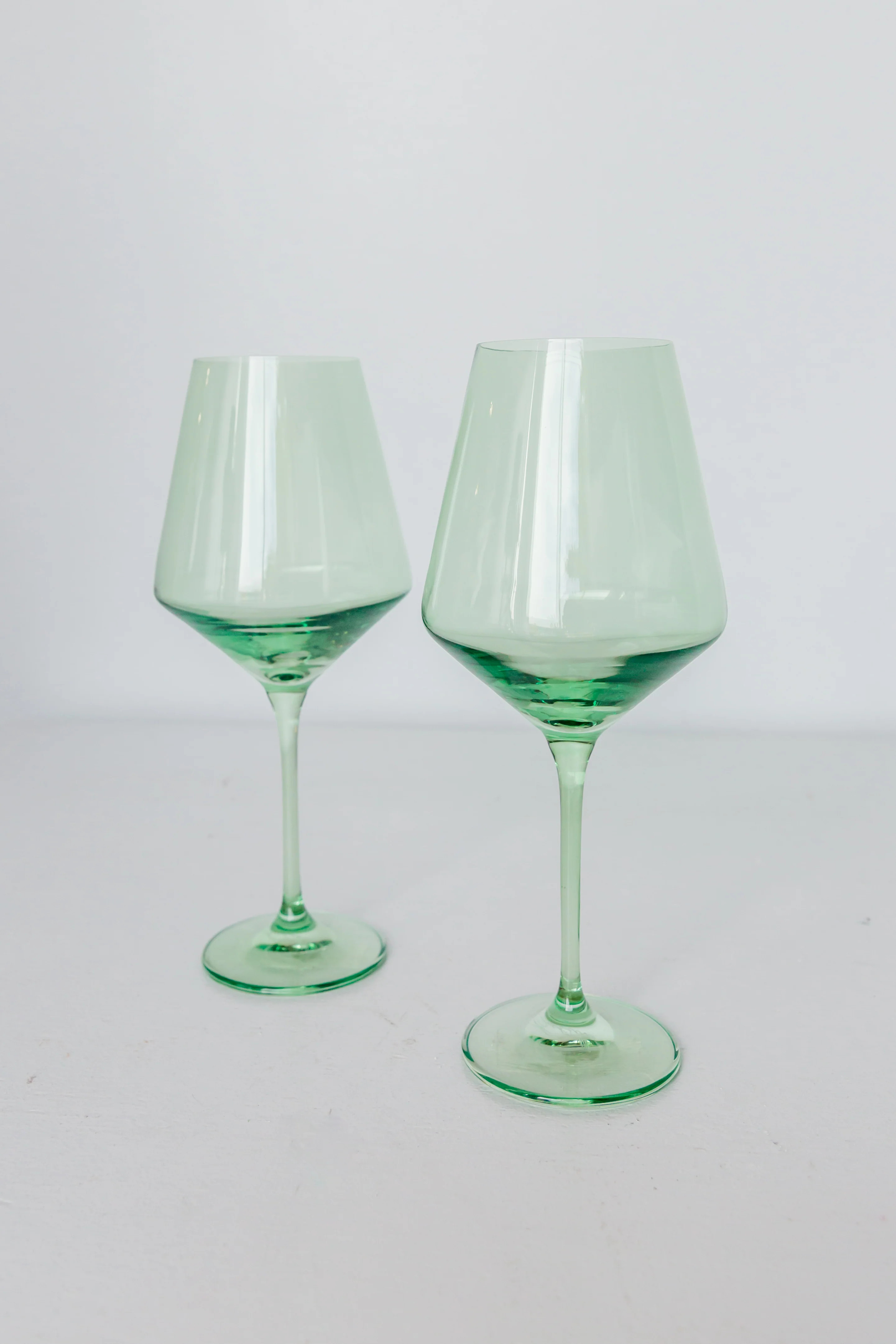 Estelle Colored Wine Stemware - Set of 2 {Mint Green} | Estelle Colored Glass