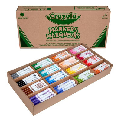 Crayola Broad Line Markers Bulk 256ct, Art Classroom Must Haves for Teachers, Kids School Supplies, Coloring Markers, 16 Colors | Target