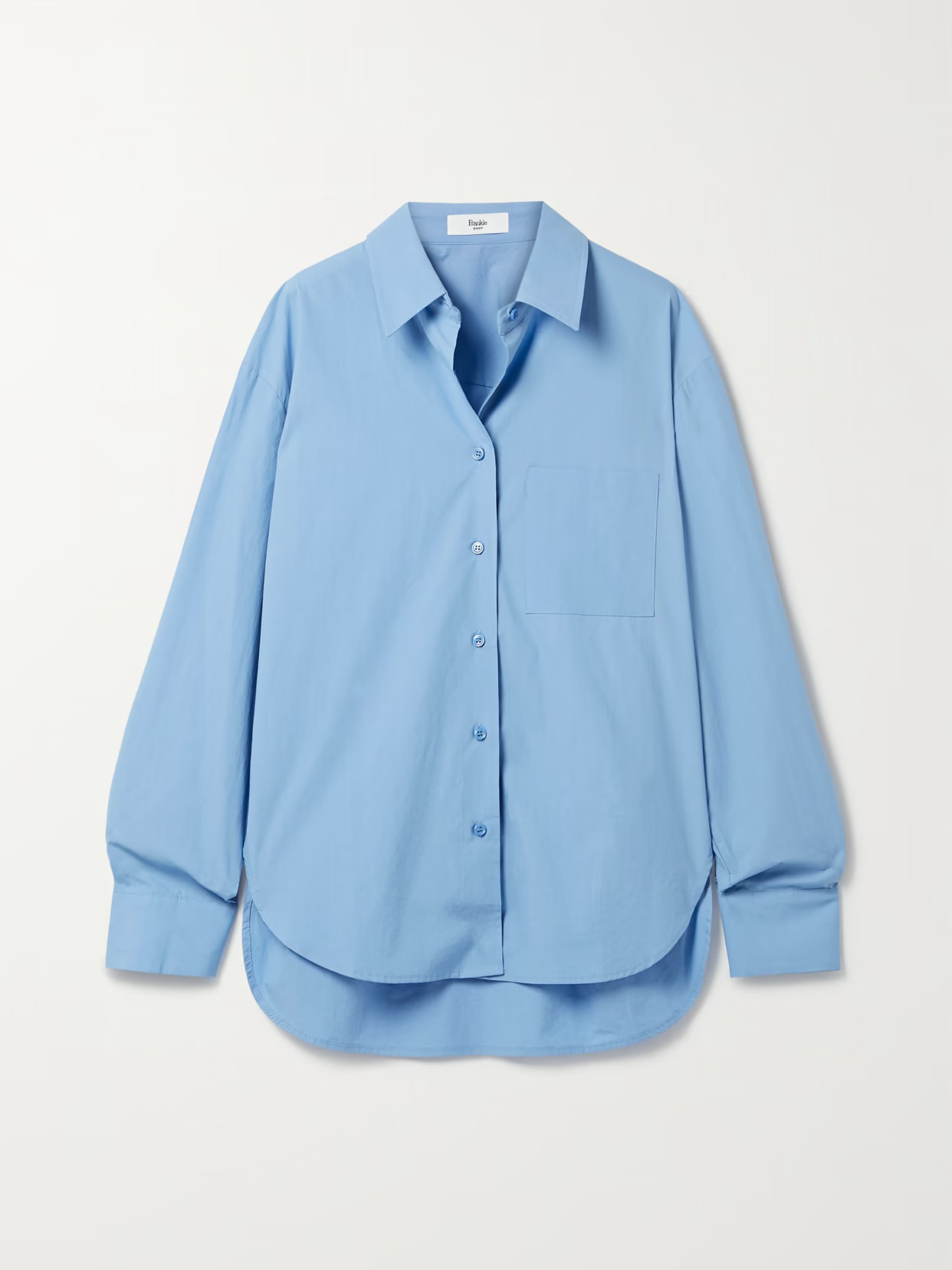 The Frankie Shop - Lui Organic Cotton-poplin Shirt - Blue | NET-A-PORTER (US)