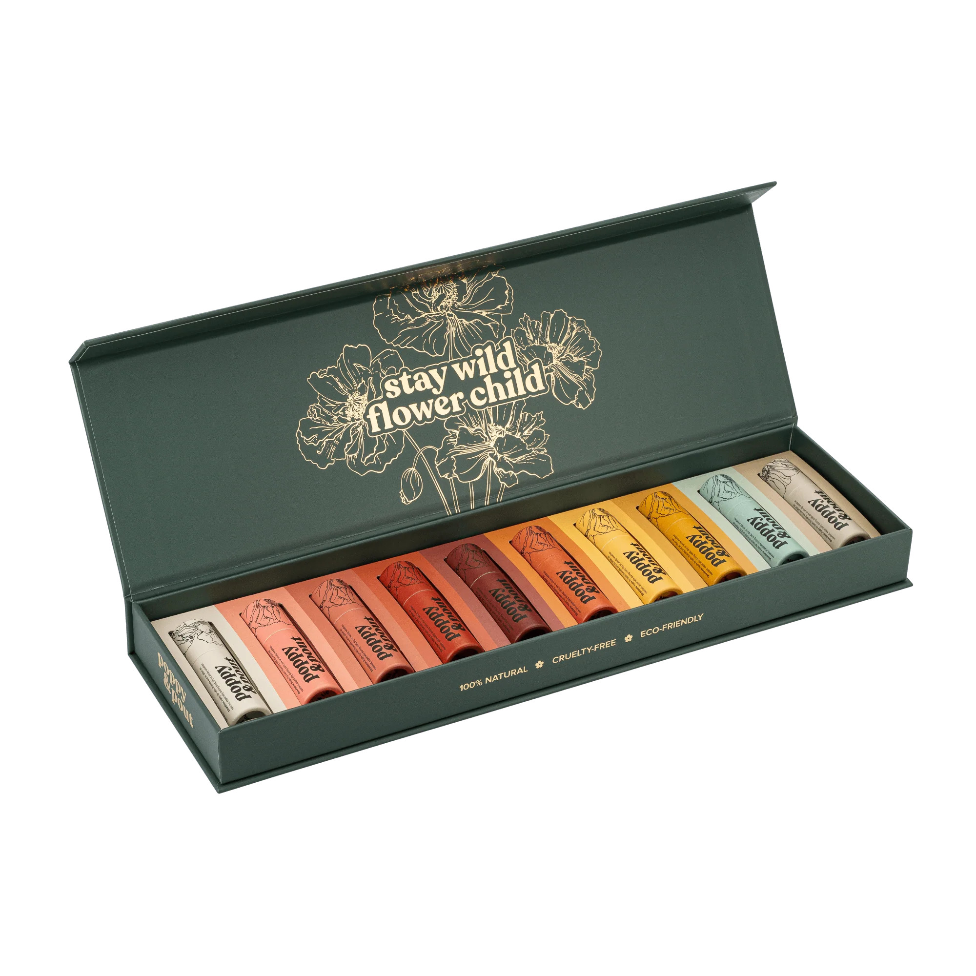 Lip Balm 10-Pack Gift Set – Natural & Untinted | Poppy & Pout | Poppy & Pout