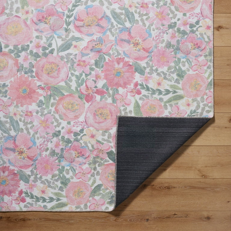 My Texas House Delaney Floral Indoor Washable 9' x 12' Area Rug - Walmart.com | Walmart (US)