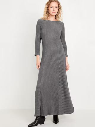 Fit & Flare Ribbed Maxi Dress | Old Navy (US)