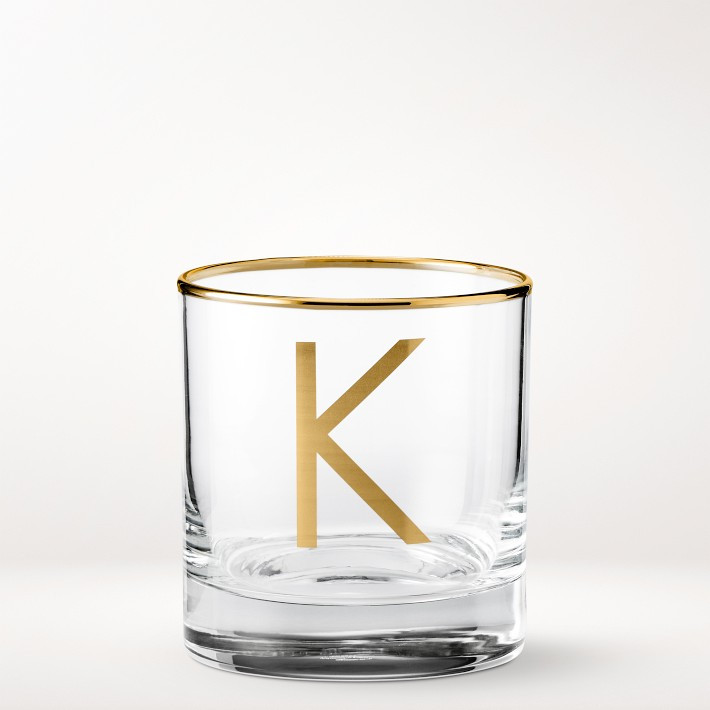 Monogram Double Old-Fashioned Glass | Williams-Sonoma