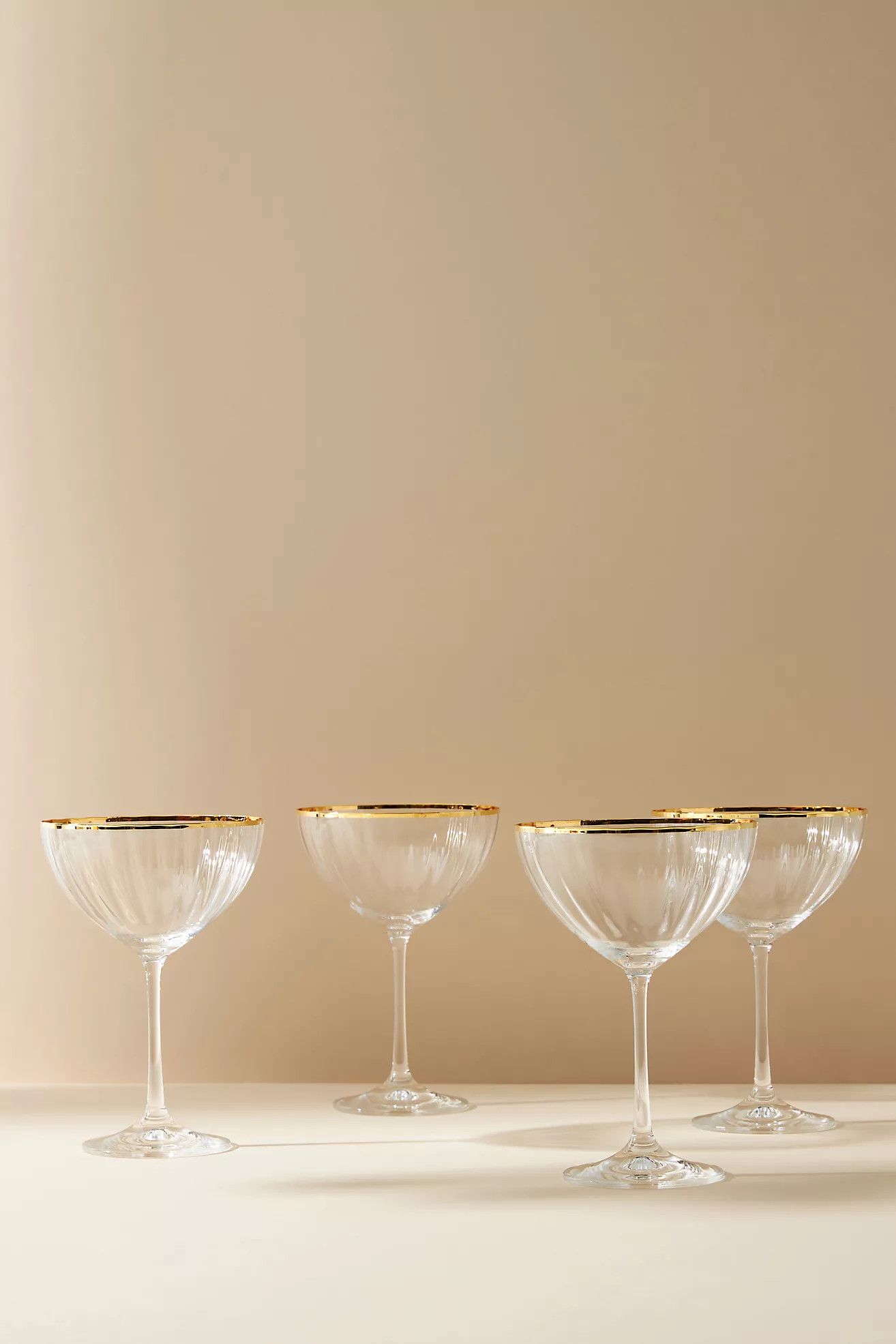 Waterfall Coupe Glasses, Set of 4 | Anthropologie (US)