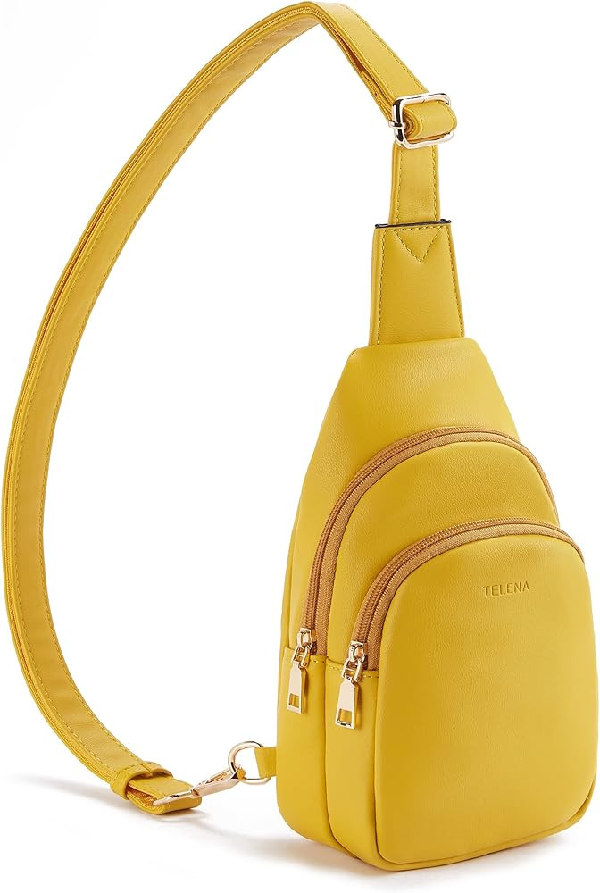 Telena Small Sling Bag for Women Leather Crossbody Fanny Packs Chest Bag for Women | Amazon (US)