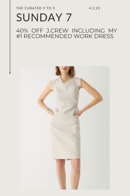 J.Crew 40% off sale! My favorite and most recommended work dress is marked down! Your will wear it all spring and summer. True to size. Petite option available.

#LTKSeasonal #LTKstyletip #LTKworkwear