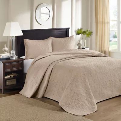 Madison Park Quebec Reversible King Bedspread Set in Ivory | Bed Bath & Beyond