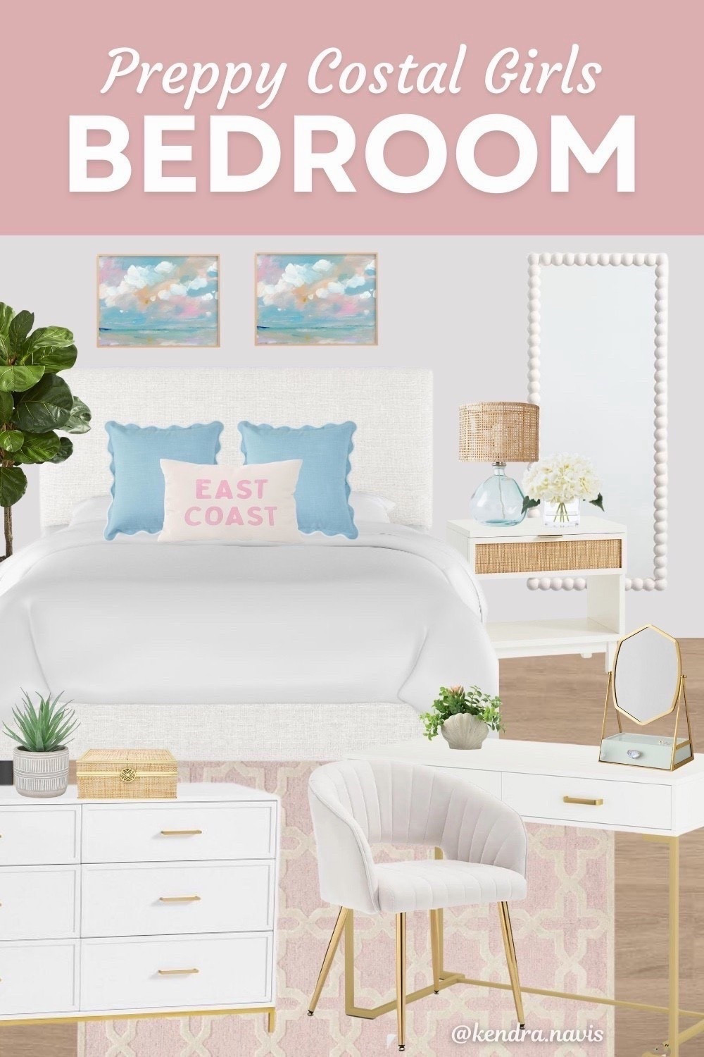Preppy Coastal Girls Bedroom - Blush Pink, Blue, & Gold Decor

Teenage girl bedroom, college girl bedroom, college apartment, dorm room decorating, gold home accents, costal bedroom, beach house decor, beach bedroom, boho costal design style, preppy girl decor, Pottery Barn teen, costal home, lake house, beach themed room, pink decor, blue decor, Wayfair finds, Amazon finds, white and gold desk, bedroom dresser, rattan furniture, luxury bedroom, teen girl, back to college shopping, girl dorm

#LTKHome