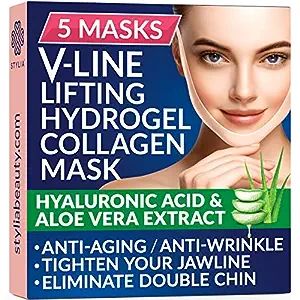 5 Piece V Line Shaping Face Masks ‚Äì Lifting Hydrogel Collagen Mask with Aloe Vera ‚Äì A... | Amazon (US)