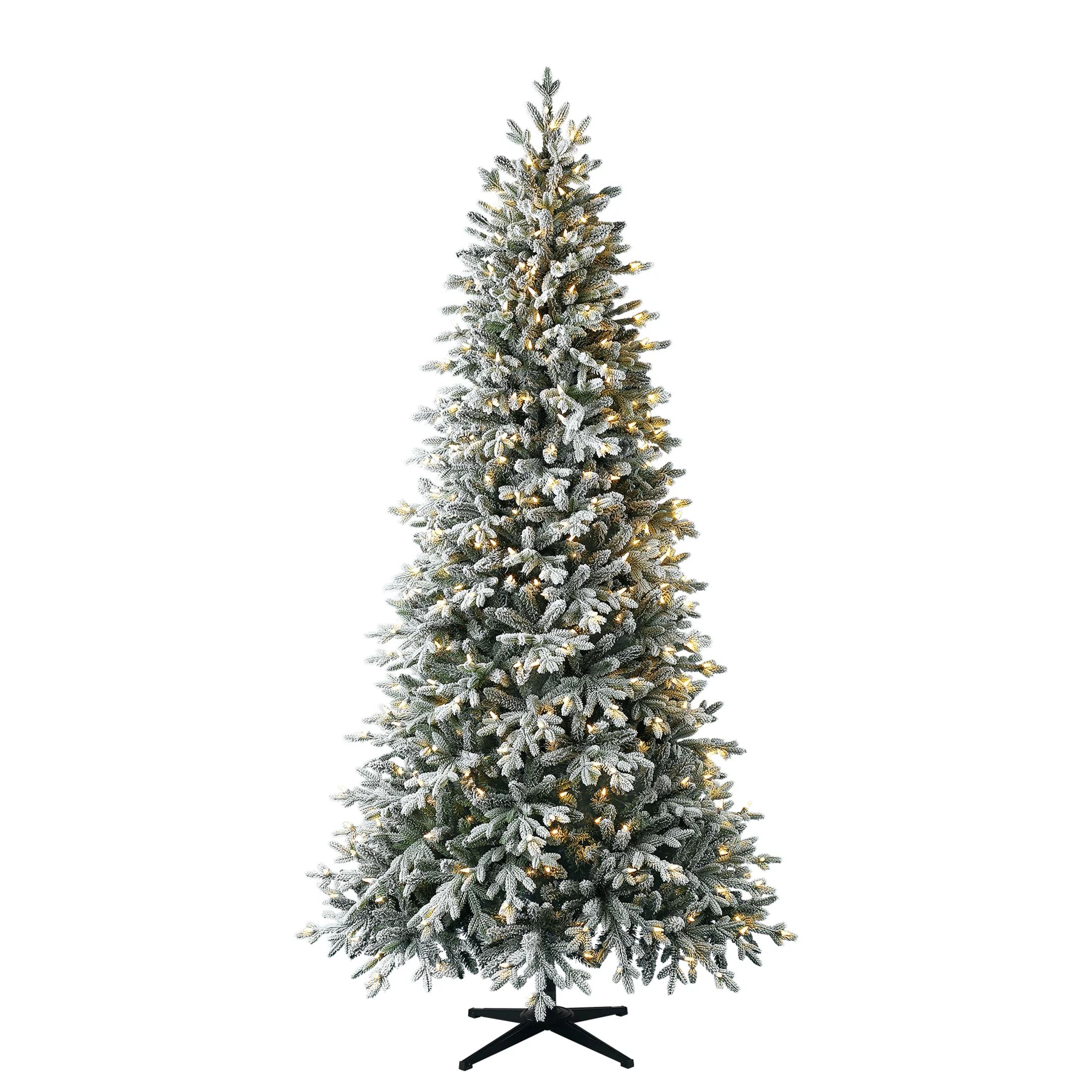 Holiday Time Pre-Lit Clear LED Lights Ruppert Flocked Pine Artificial Christmas Tree, 7.5' - Walm... | Walmart (US)