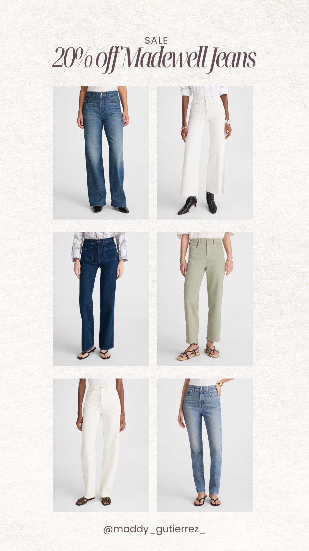 Madewell is having 20% off jeans! It's the perfect time to stock up for fall. No code needed, applies automatically in cart! 

 #LTKSeasonal #LTKSaleAlert #LTKStyleTip