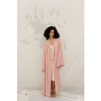 Long Abaya, Silk Abaya, Plus Size Handmade Rose Open Front Embellished Muslim Silk Kaftan Abaya For Women Eid, Kimono | Etsy (US)