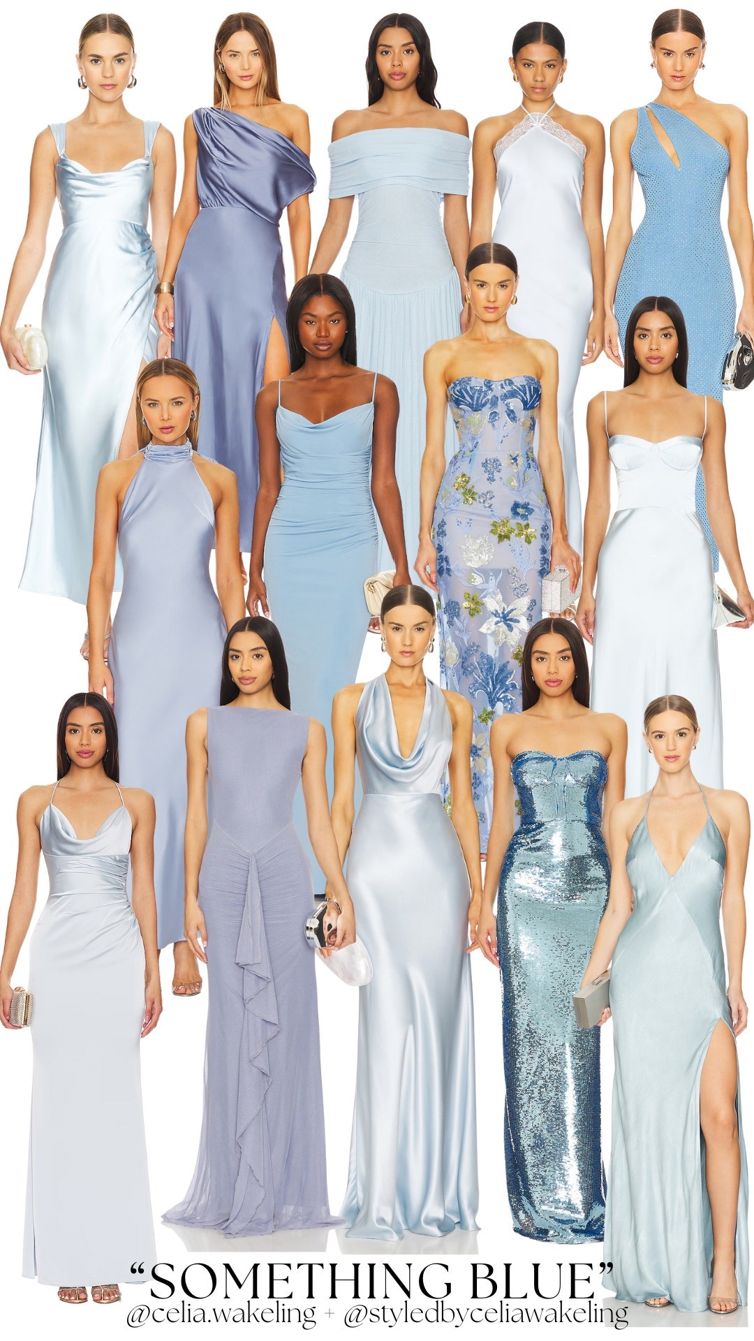 “Something Blue” Bridesmaid Mixed + Matched Dresses Color Scheme

Perfect for a spring or summer wedding

Dresses from Revolve!

All blue wedding guest gowns for black tie or black tie optional wedding

#LTKWedding #LTKParties