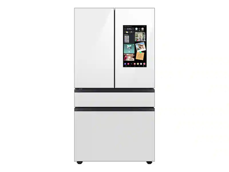 Bespoke Counter Depth 4-Door French Door Refrigerator (23 cu. ft.) with Family Hub™ in White Gl... | Samsung