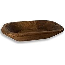 Rustic Hand Carved Wooden Bowl | Decorative Trays for Home Décor 9.5" Long. For Fruit, Bread, Moss a | Amazon (US)
