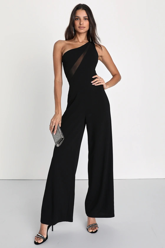 Modern Attraction Black One-Shoulder Jumpsuit | Lulus (US)