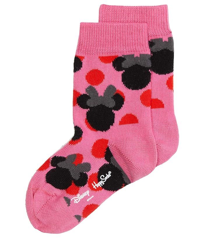 Happy Socks Disney Polka Minnie Sock (Toddler/Little Kid) (Medium Pink) Crew Cut Socks Shoes | Zappos