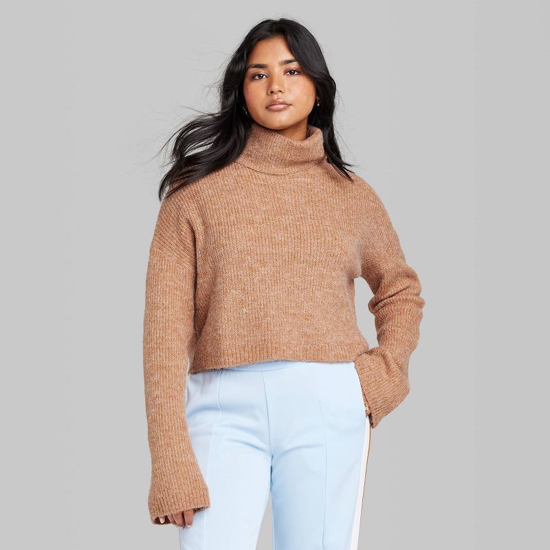 Women's Cropped Turtleneck Pullover Sweater - Wild Fable™ | Target