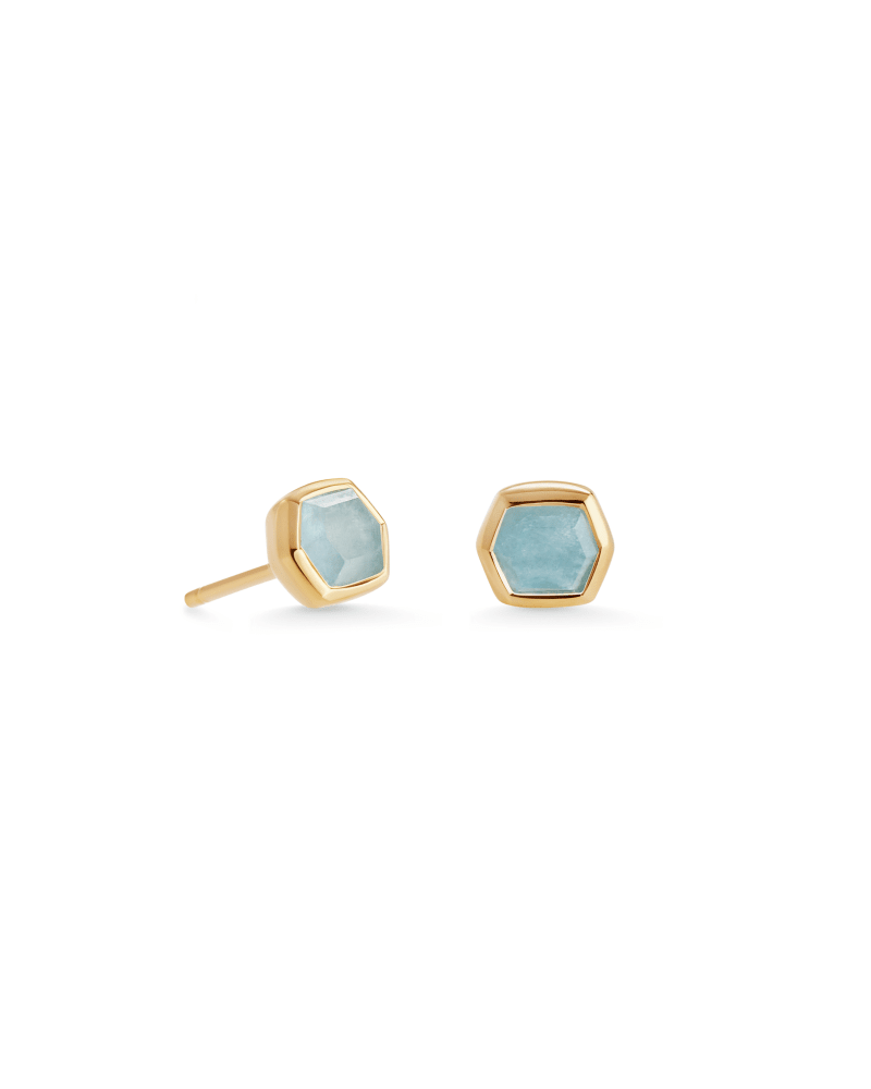 Davie 18k Gold Vermeil Stud Earrings in Aquamarine | Kendra Scott