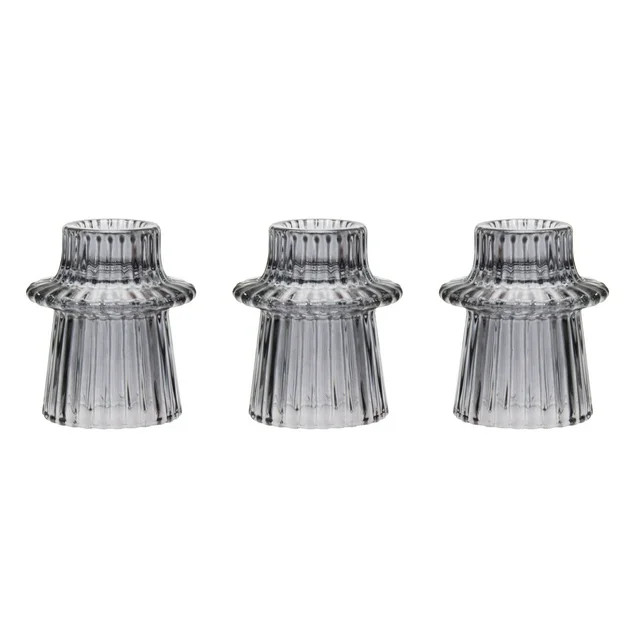 Mainstays Decorative Candle Holder Set, Smoke, Set of 3 | Walmart (US)