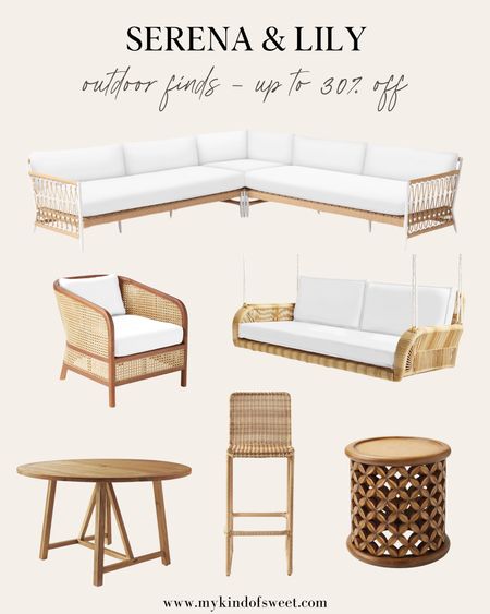 Serena & Lily has some great outdoor finds and are currently on sale for up to 30% off. The wooden tones and beautiful white cushions are great for summer. 

#LTKStyleTip #LTKSeasonal #LTKHome