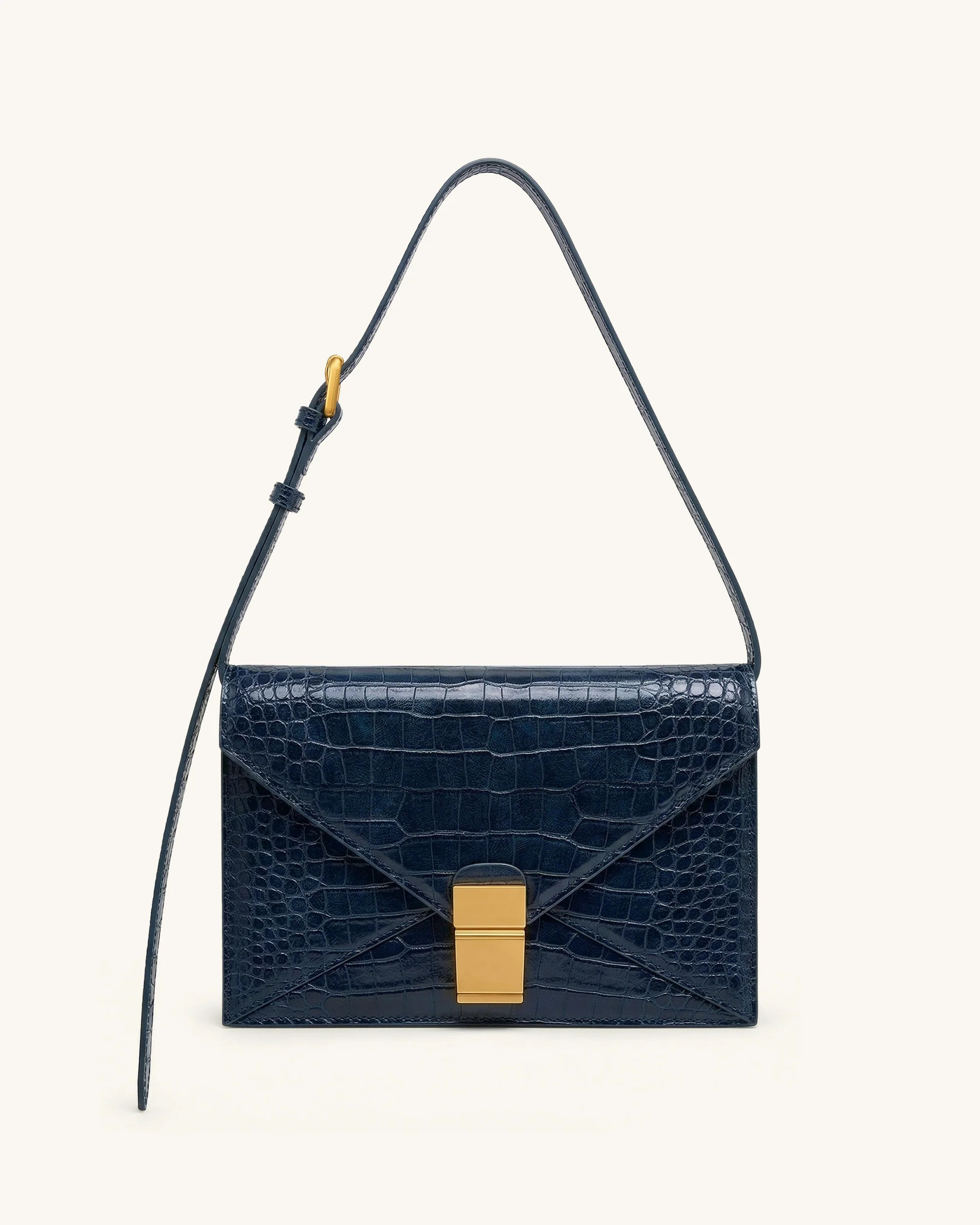 Clio Envelope Crossbody Bag - Navy Croc | JW PEI US