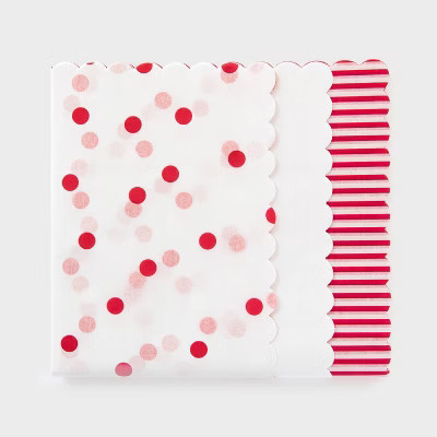 25ct Scallop Tissue Paper Red and White - Sugar Paper™ + Target | Target
