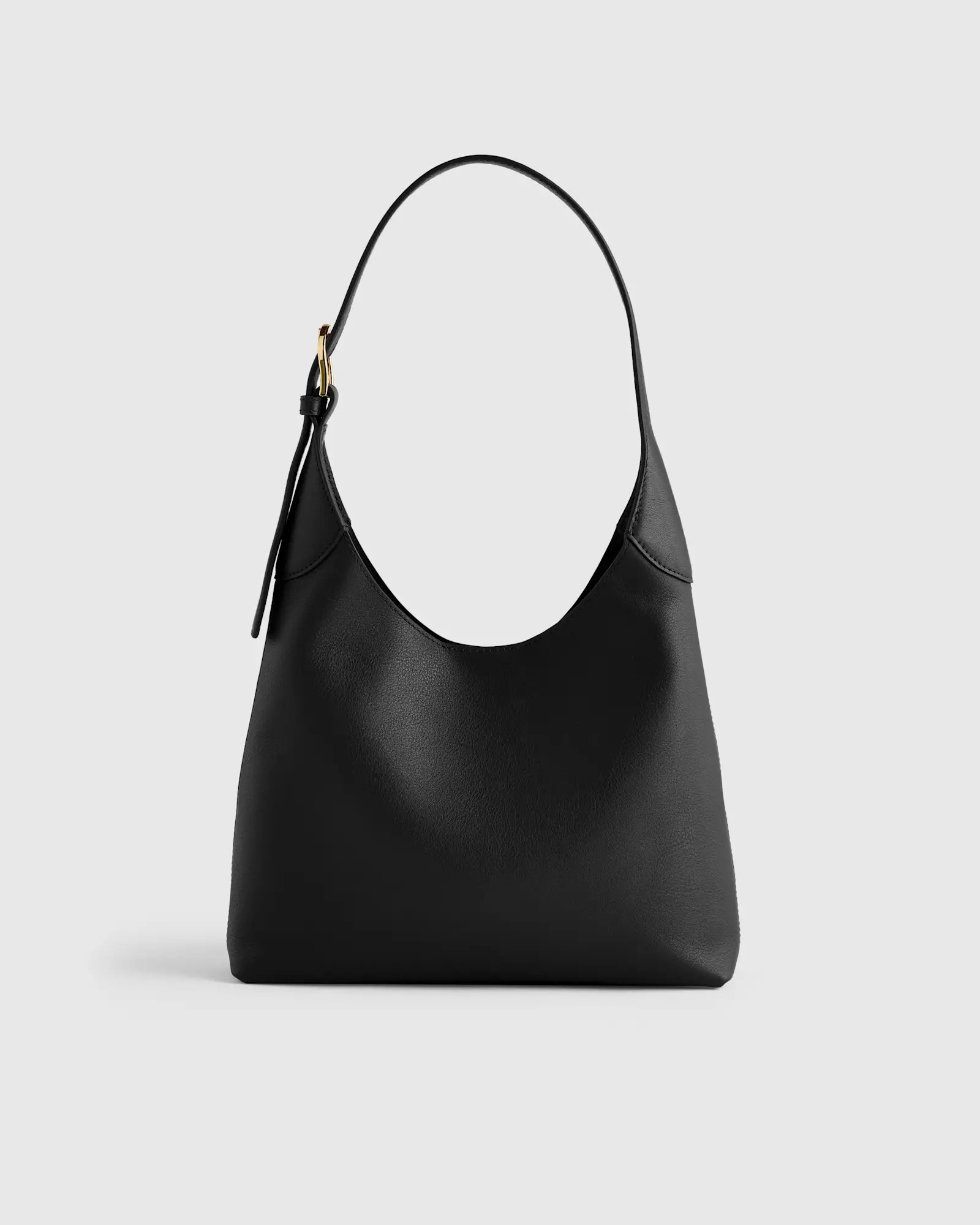 Full-Grain Leather Small Shoulder Bag in Black | Quince