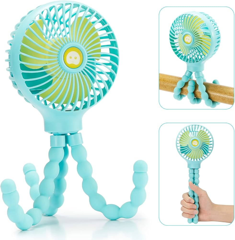 Mini Handheld Personal Portable Fan, Baby Stroller Fan, Car Seat Fan, USB or 4000mAh Battery Powe... | Amazon (US)