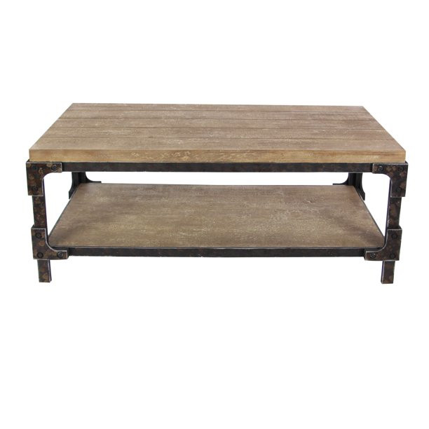 DecMode 19" x 24" Brown Wood Industrial Coffee Table - Walmart.com | Walmart (US)