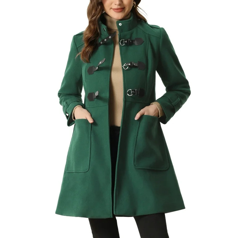 Allegra K Stand Collar Coat for Women's Single Breasted Vintage Winter Outwear Coats - Walmart.co... | Walmart (US)