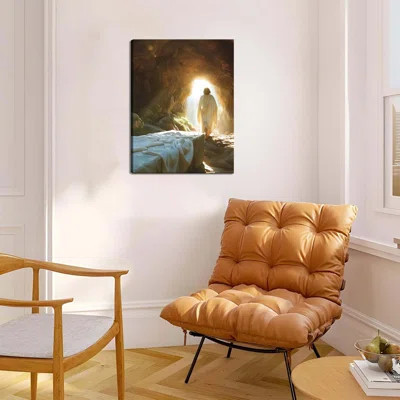 Framed Jesus Canvas Wall Art, Christian Jesus Leaves The Tomb Wall Decor Paintings, Religion Bible Resurrection Savior Posters Prints Pictures For Chu | Wayfair North America