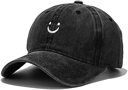 Smile Face Baseball Cap Vintage Distressed Low Profile Unstructured Cotton Dad Hat Adjustable for... | Amazon (US)