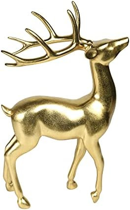 Amazon.com: Gold Reindeer Christmas Decoration Indoor - Large Christmas Reindeer Decor Statue 10.... | Amazon (US)