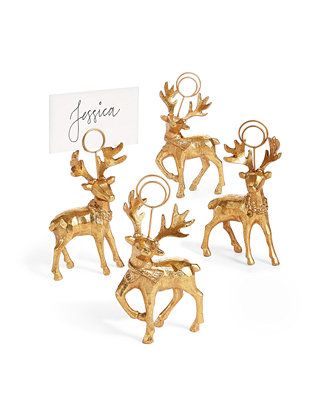 Martha Stewart Collection Holiday Reindeer Place Card Holders, Set of 4, Created for Macy's & Rev... | Macys (US)