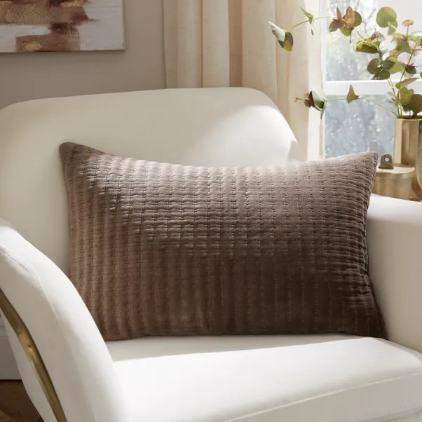 Velvet Stitched Rectangle Cushion Cover | Dunelm