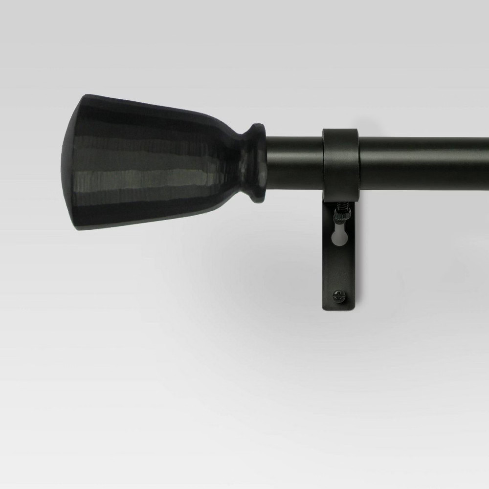 36""-66"" Chiseled Cone Curtain Rod Black - Threshold | Target