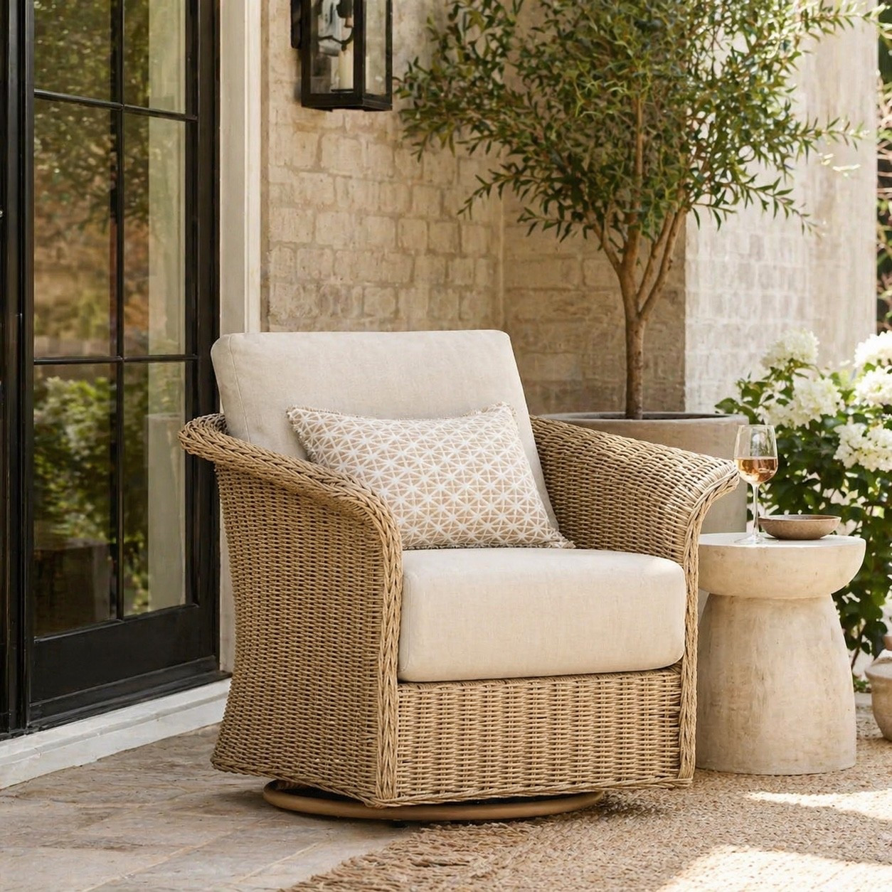 This outdoor swivel chair looks amazing, but the price is so good right now!! 

#LTKSeasonal #LTKHome