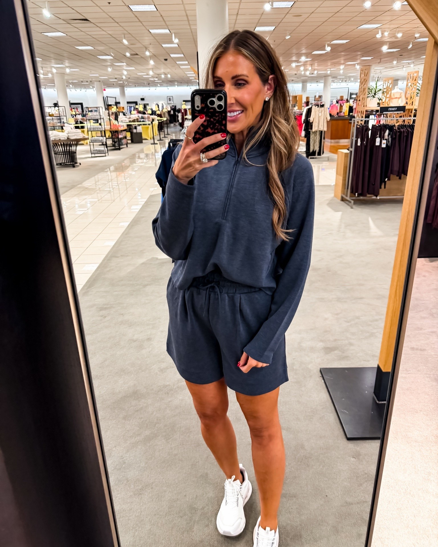 This matching lounge set is the definition of comfy without looking sloppy. The quarter zip has an easy relaxed fit, the shorts have an adjustable drawstring waist, and the fabric is incredibly soft for travel days, weekend errands, or cozy mornings at home.

Size M

matching lounge set, quarter zip pullover, lounge shorts, travel outfit, casual outfit, athleisure style, comfy set, cozy essentials, everyday style, TheMomInStyle

#LTKTravel #LTKootd #LTKSeasonal