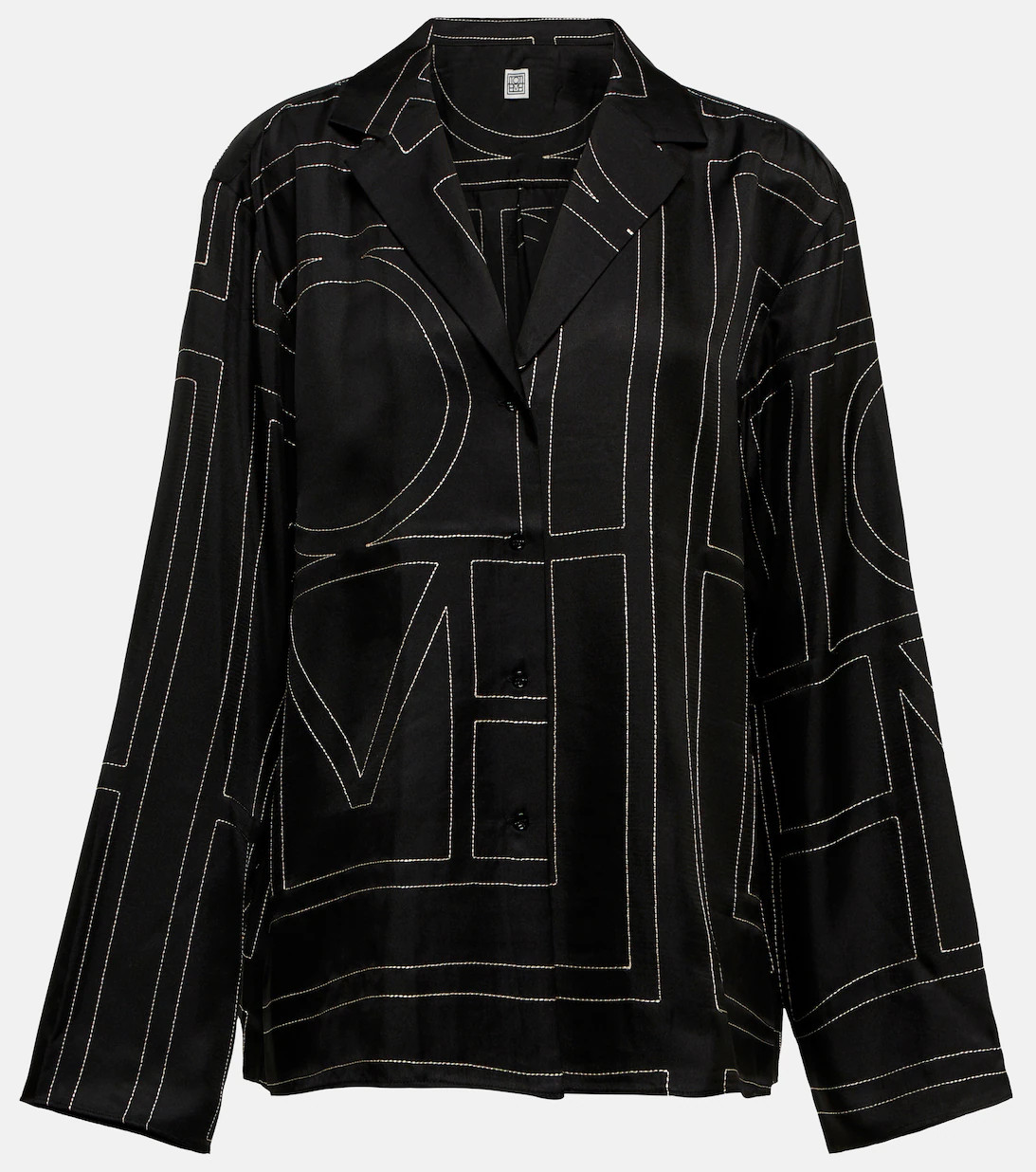 TotemeLogo-embroidered silk shirt | Mytheresa (UK)