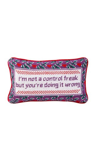 Furbish Studio Control Freak Needlepoint Pillow from Revolve.com | Revolve Clothing (Global)